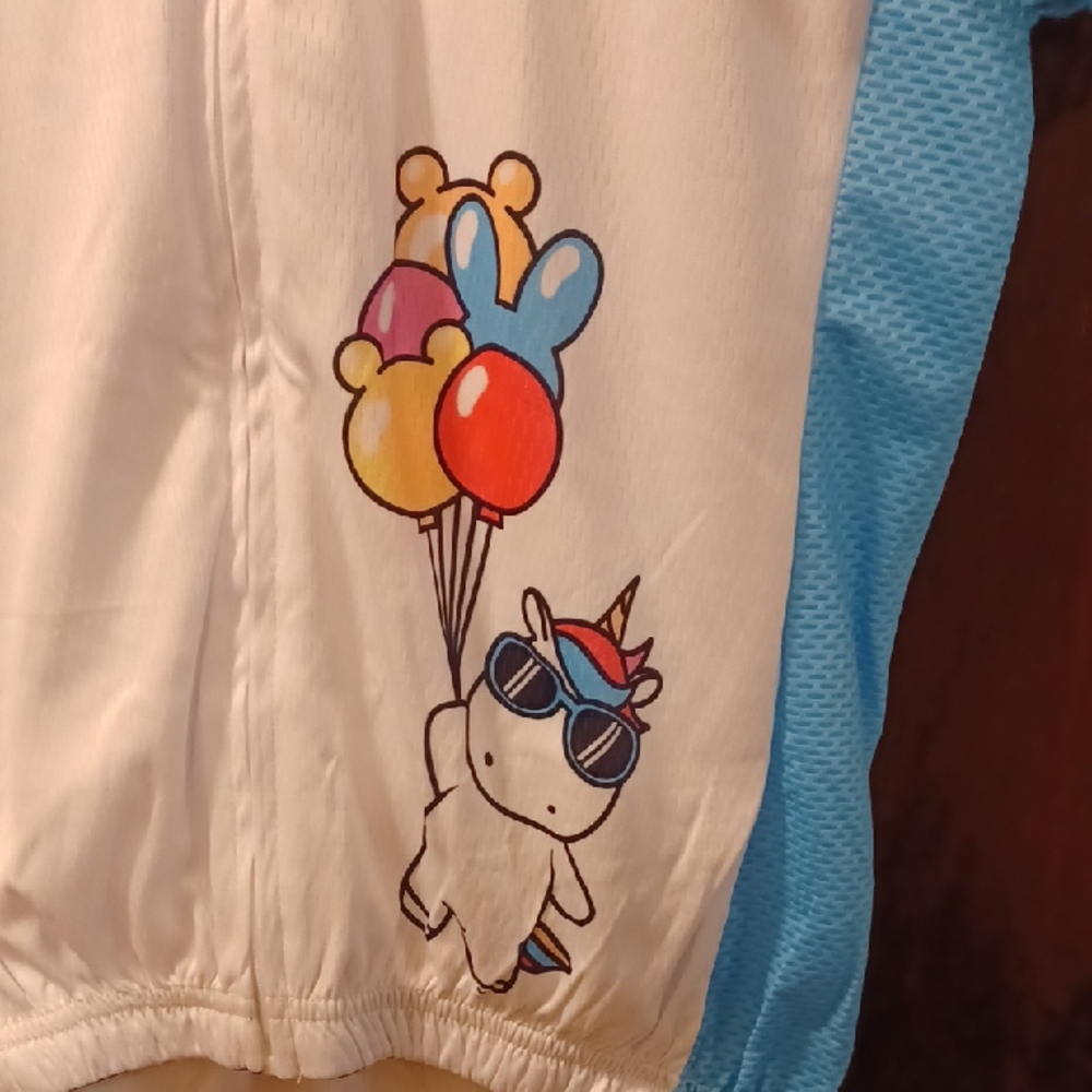 Biycle Booth Unicorn Cycling Jersey - White, Blue, Yellow - Picture 10 of 11